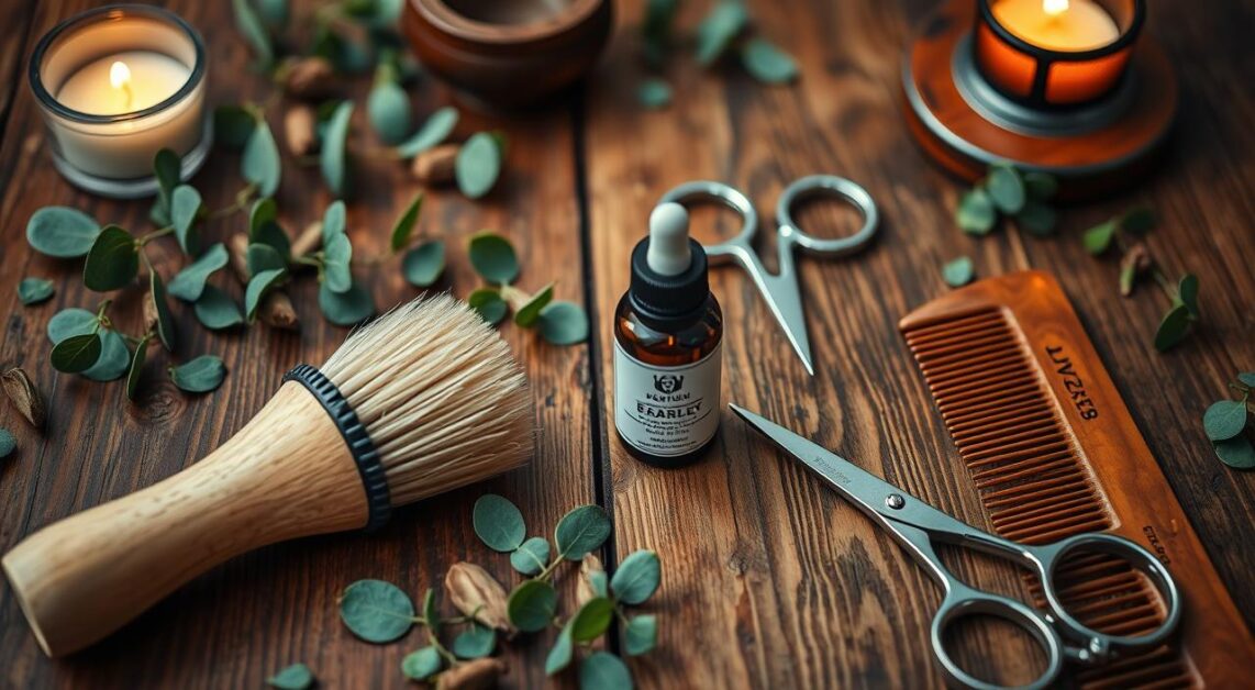 materiais essenciais para cuidar da barba